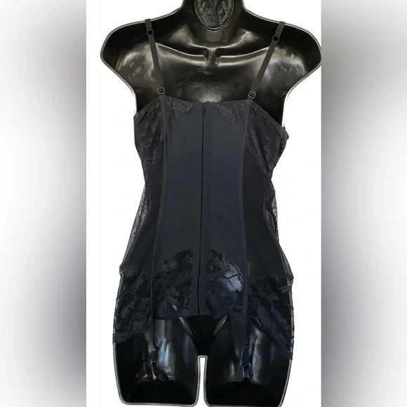 LS BLK Chemise with Garters, M *P1088 - Picture 3 of 6